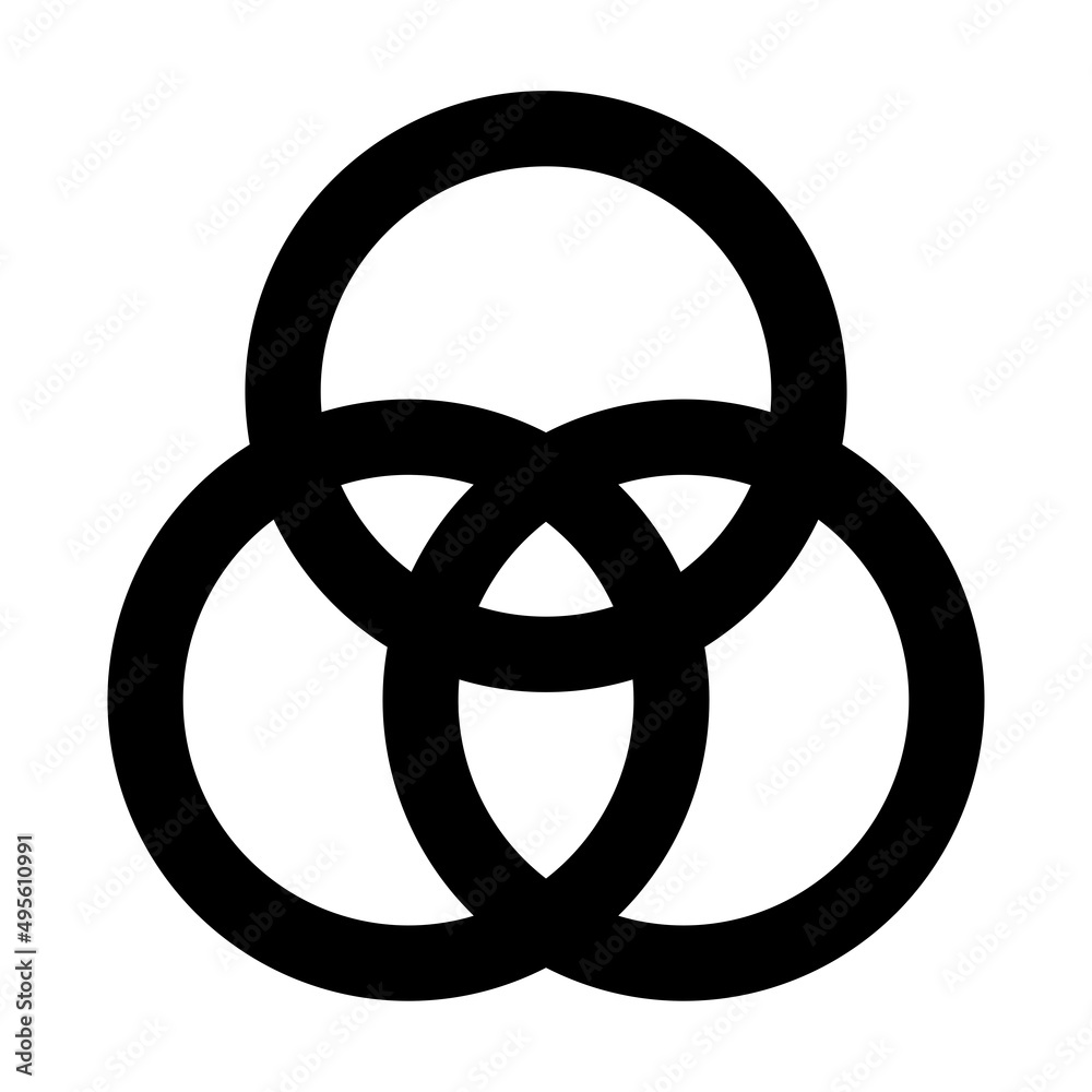 Borromean rings symbol icon illustration Borromean rings symbol icon illustration