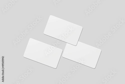 Blank business card for mockup. 3D Render.