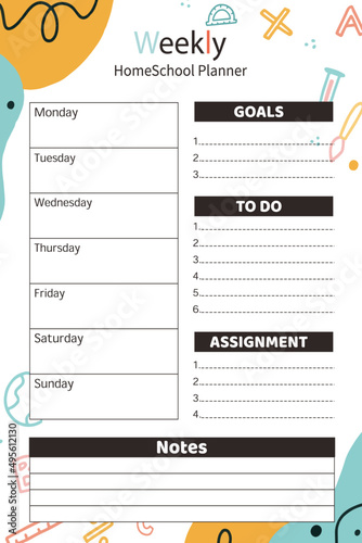 Weekly planner vector design templete