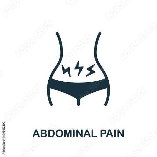 Abdominal Pain flat icon. Colored element sign from body ache collection. Flat Abdominal Pain icon sign for web design, infographics and more.