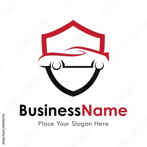 car secure shield vector logo template. Suitable for business, security and automotive