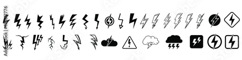 Lightning icon vector set. levin illustration sign collection. power symbol. weather logo. photo