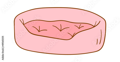 Pet Bed. Dog or Cat Comfortable Bedroom. Vector illustration