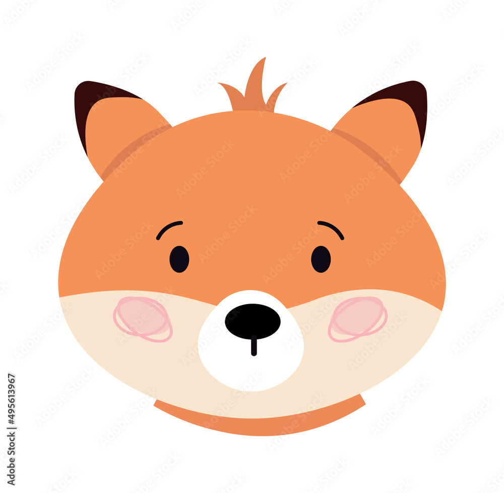 Childish Fox Cartoon Cute Animal. Vector illustration Childish Fox Cartoon Cute Animal. Vector illustration