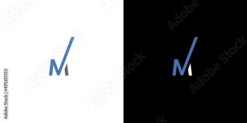 Unique and modern NM initials logo design