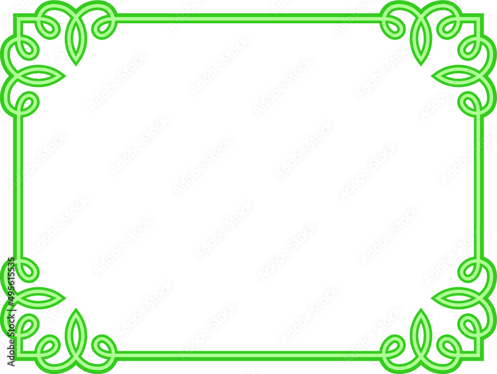Vector ornate border frame. Green background or advertising banner. Shop sign, card, plaque, signboard, sticker or label design Vector ornate border frame. Green background or advertising banner. Shop sign, card, plaque, signboard, sticker or label design