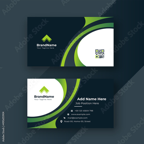 Double-sided creative business card template. Portrait and landscape orientation