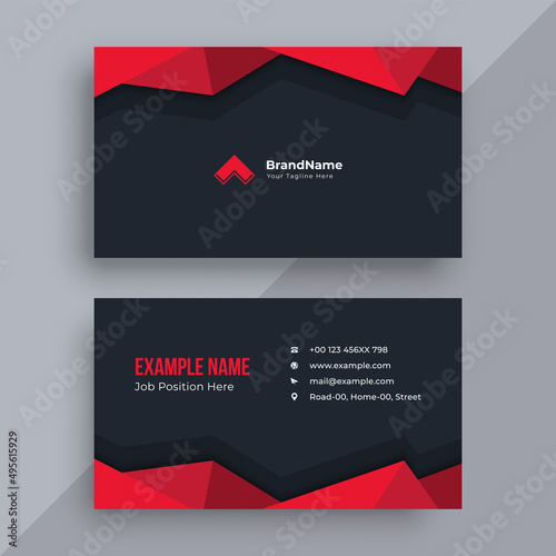 Double-sided creative business card template. Portrait and landscape orientation