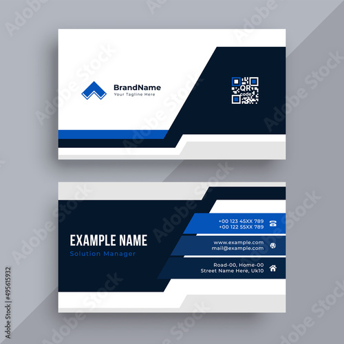 Double-sided creative business card template. Portrait and landscape orientation