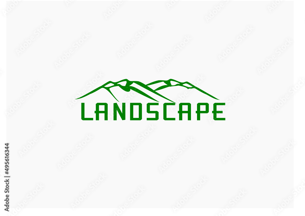 Minimalist Landscape, Mountain Peak Logo design Simple adventure emblem vector Simple logo inspiration