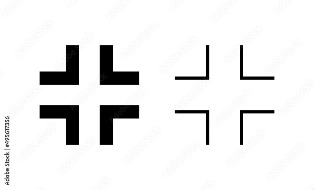Fullscreen Icon vector. Expand to full screen sign and symbol. Arrows symbol Fullscreen Icon vector. Expand to full screen sign and symbol. Arrows symbol