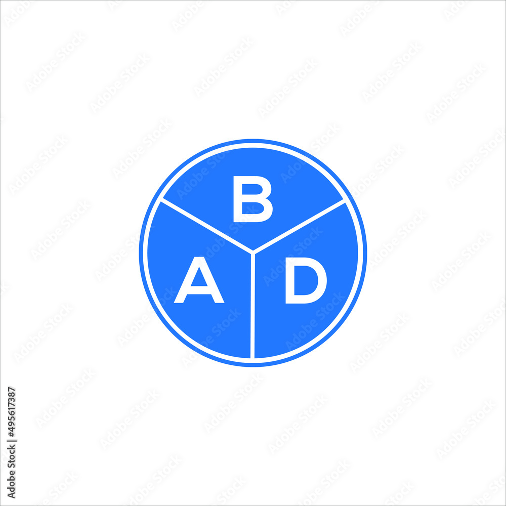 BAD letter logo design on White background. BAD creative initials letter logo concept. BAD letter design. 