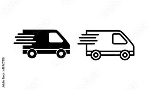 Delivery truck icon vector. Delivery truck sign and symbol. Shipping fast delivery icon