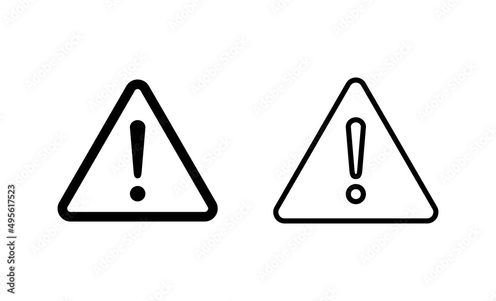 Exclamation danger icon vector. attention sign and symbol. Hazard warning attention sign Exclamation danger icon vector. attention sign and symbol. Hazard warning attention sign
