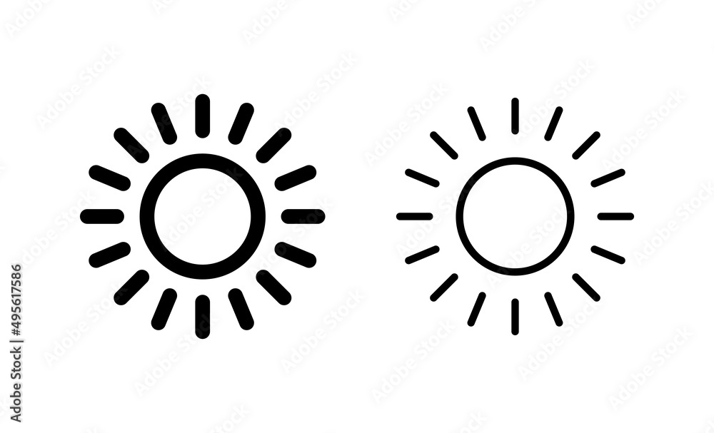 Sun icon vector. Brightness sign and symbol Sun icon vector. Brightness sign and symbol