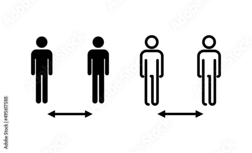 Social distance icon vector. social distancing sign and symbol. self quarantine sign