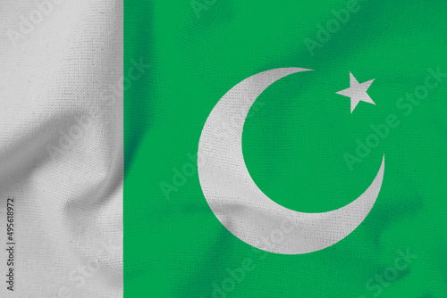 Pakistan 3D waving flag illustration. Texture can be used as background.