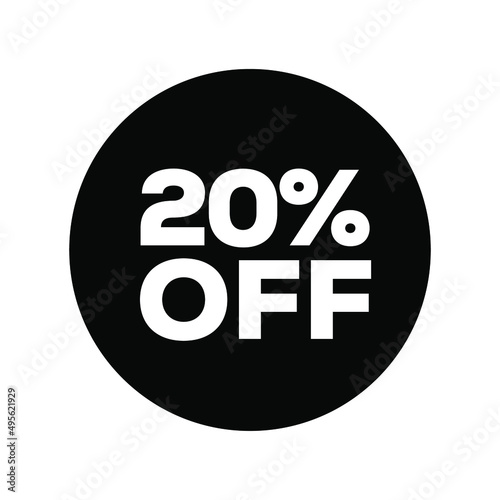 20% off vector sticker icon.
