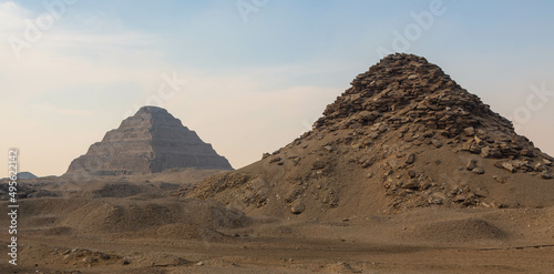 Pyramid of Djoser (Step Pyramid), is an archaeological remain in the Saqqara necropolis, Cairo Egypt photo