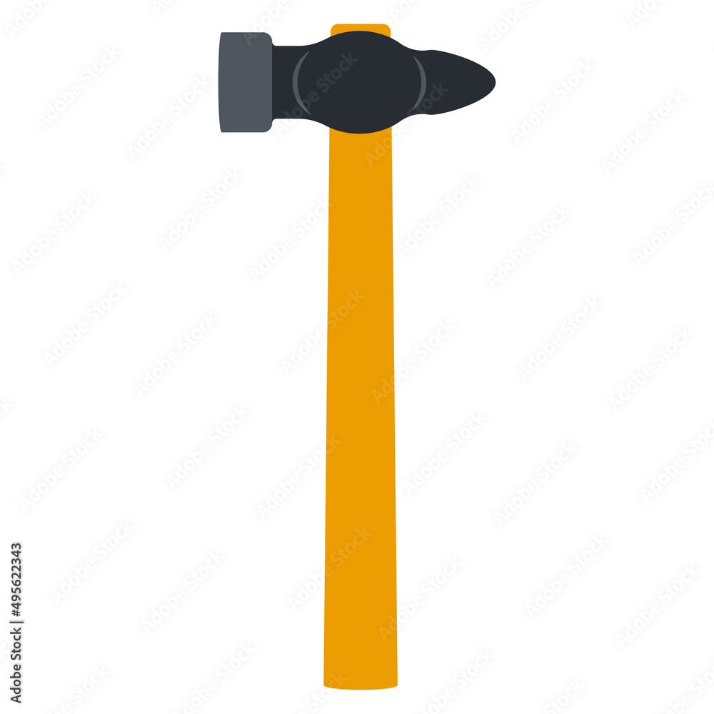 Hammer tool vector cartoon illustration isolated on a white background.