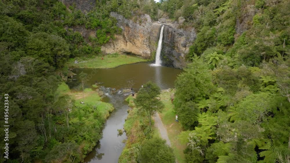 Aerial of Hunua Falls, Auckland, New Zealand Aerial of Hunua Falls, Auckland, New Zealand