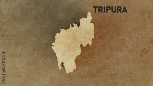 Tripura map 3d rendered illustration 