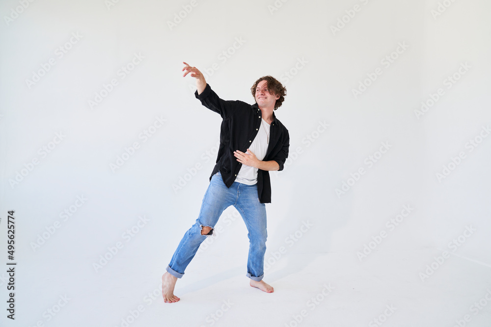 dancing man pointing
