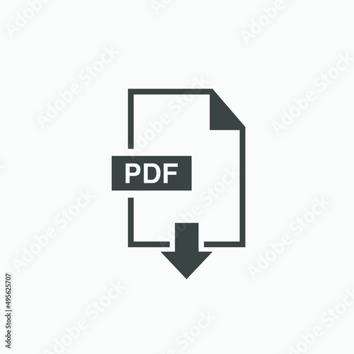pdf download document file vector icon isolated