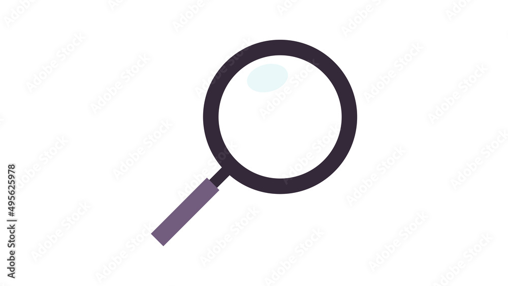 Magnifying glass and search flat illustration.
Magnifying glass and search flat illustration.