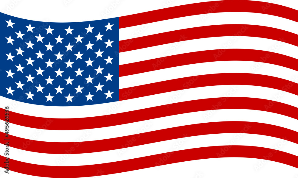 Simple USA - United States of America - flag waving. Vector illustration image. EPS 8. Simple USA - United States of America - flag waving. Vector illustration image. EPS 8.