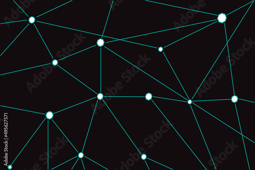 Network abstract connection isolated on black background. Network technology background with dots and lines. Ai background. Modern abstract concept. Ai background vector  network technology