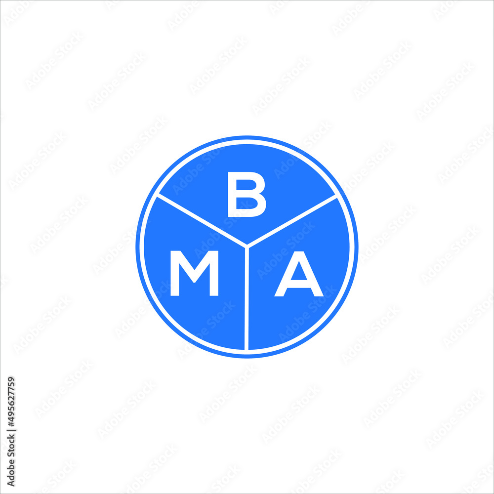 BMA letter logo design on white background. BMA creative circle letter logo concept. BMA letter design. BMA letter logo design on white background. BMA creative circle letter logo concept. BMA letter design.