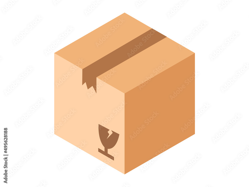 box packaging on white background , Isometric box packaging on white background , Isometric