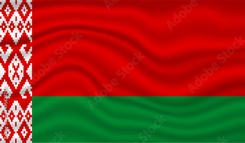 Belarus National Flag vector design. Belarus flag 3D waving background vector illustration