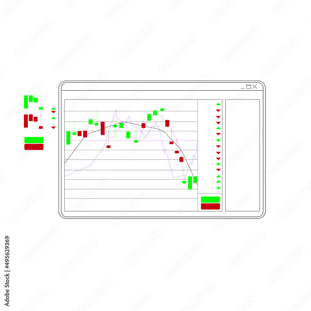 Digital crypto stock market bars in a browser window charts Digital crypto stock market bars in a browser window charts