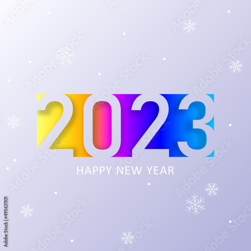 Happy new year. Holiday background. 2023. Happy new year. 2023 new year. Happy new year design. Colorful holiday background for calendar or web banner. 2023 celebration. Light 2023