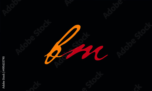 BM MB logo design icon initial letter