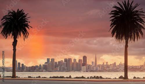 San Francisco city skyline taken from Treasure Island in California © f11photo