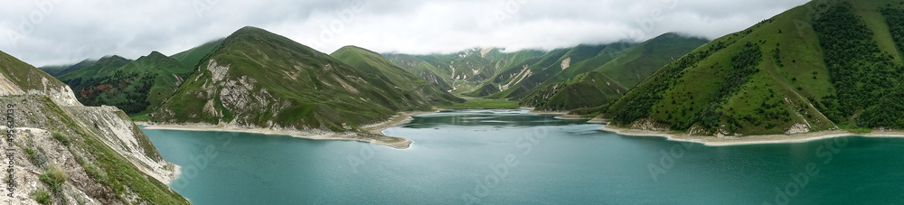 Kezenoy-am Lake in the Caucasus Mountains in Chechnya, Russia June 2021.