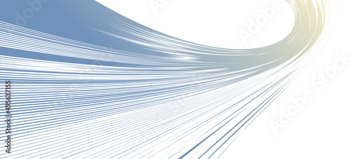 Curvature of space vector abstract art background, 3D linear flow distorted shape, deformed fluid, chaos of space.