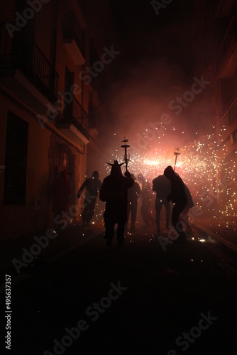 correfoc festivities in a town