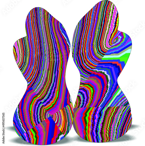 Vector of a colorful texture look like two females