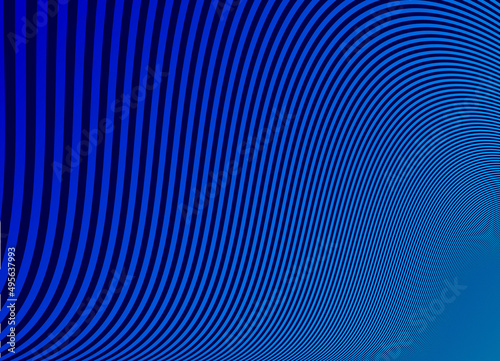 Blue lines in 3D perspective vector abstract background  dynamic linear minimal design  wave lied pattern in dimensional and movement.