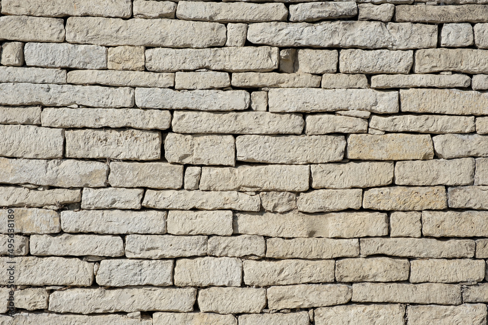 Obraz premium Helle Steinmauer - Mauer / Textur