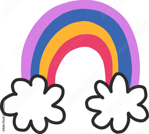 Colorful rainbow element, vector decorative seasonal illustration