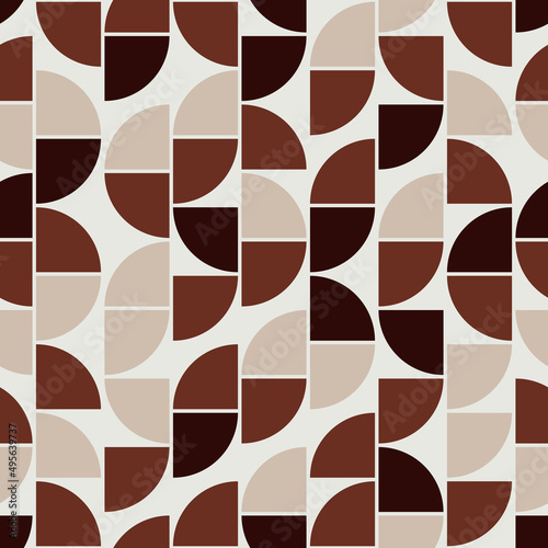 Quarters of brown, seamless and simple abstract. Vector coffee tiles.