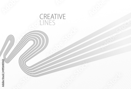 Light grey lines in 3D perspective vector abstract background, easy and soft cool illustration, smooth motion and elegant gradient.