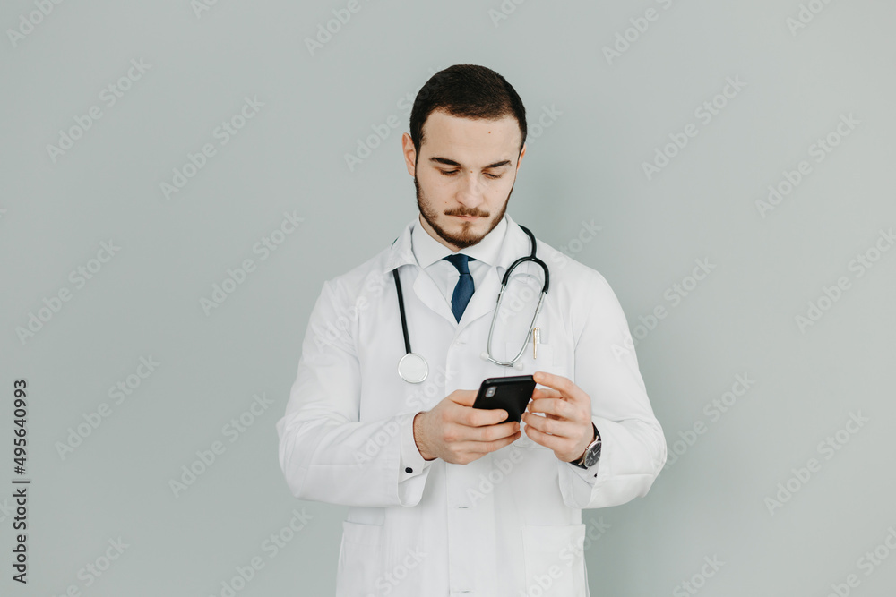 smiling doctor with laptop smiling doctor with laptop