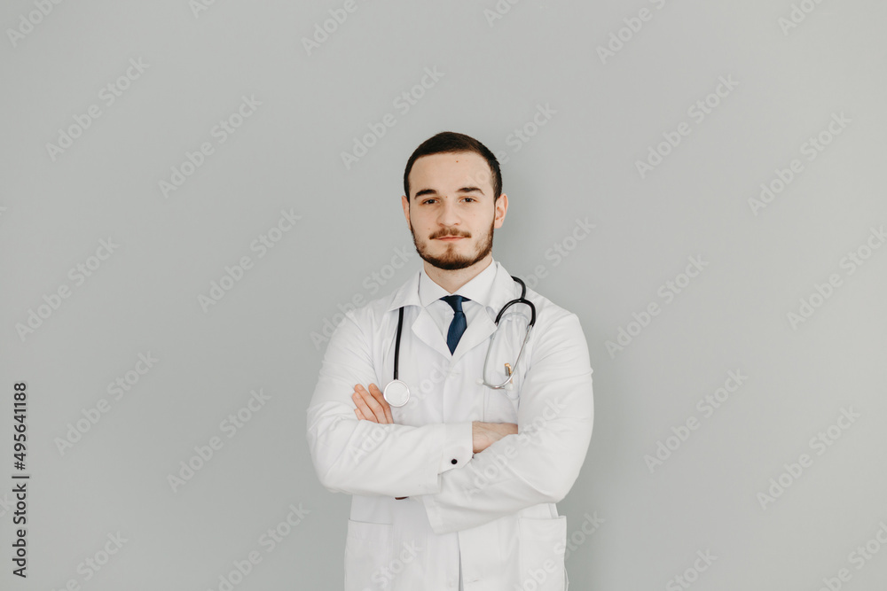 smiling doctor with laptop smiling doctor with laptop