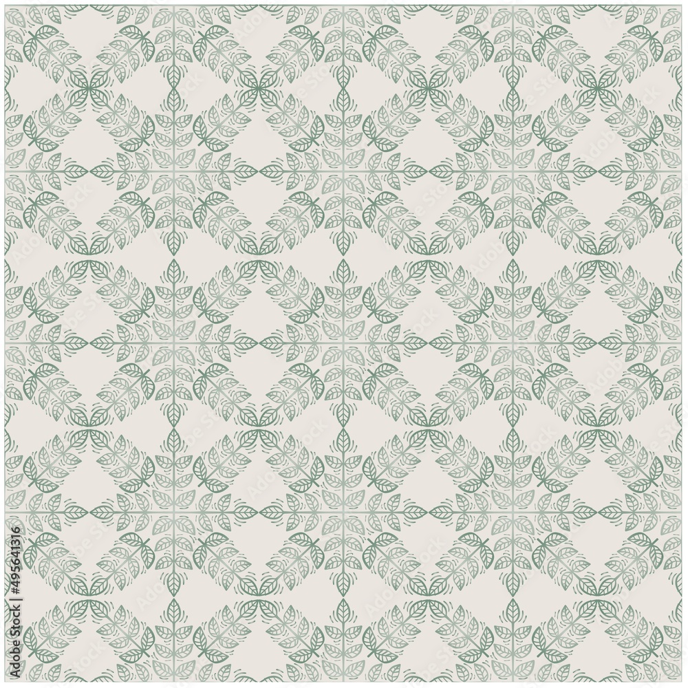 Fototapeta premium Seamless pattern floral ornament in art Deco style.